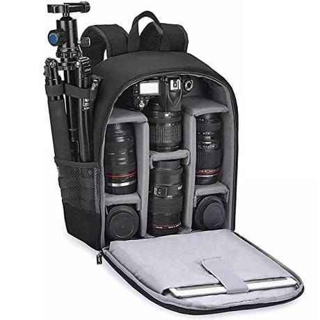 Only-bags.store  Sac à dos pour appareil photo résistant à l'eau Sac à dos photo professionnel pour reflex numérique/reflex sans miroir, compatible pour appareil photo Sony Canon Nikon et accessoires pour trépied d'objectif 