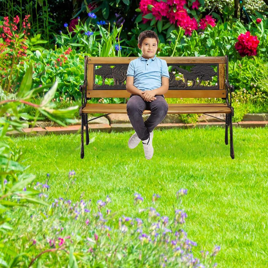 Northio Banc de jardin pour enfants avec motifs animaliers  
