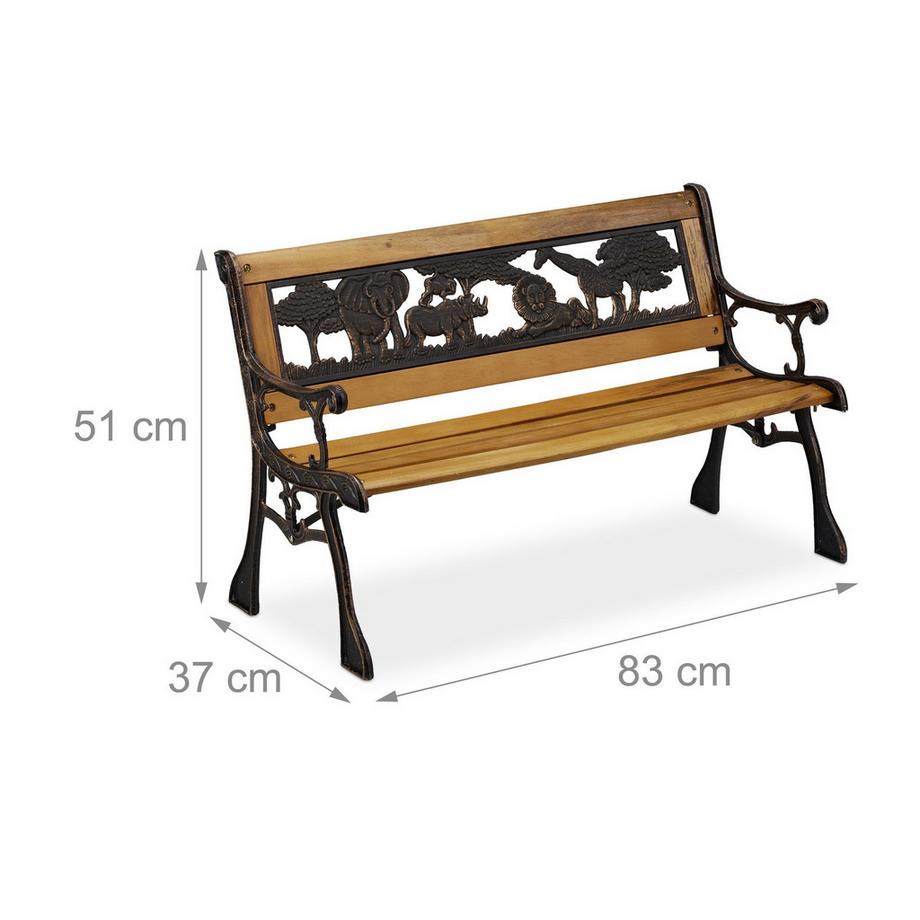 Northio Banc de jardin pour enfants avec motifs animaliers  