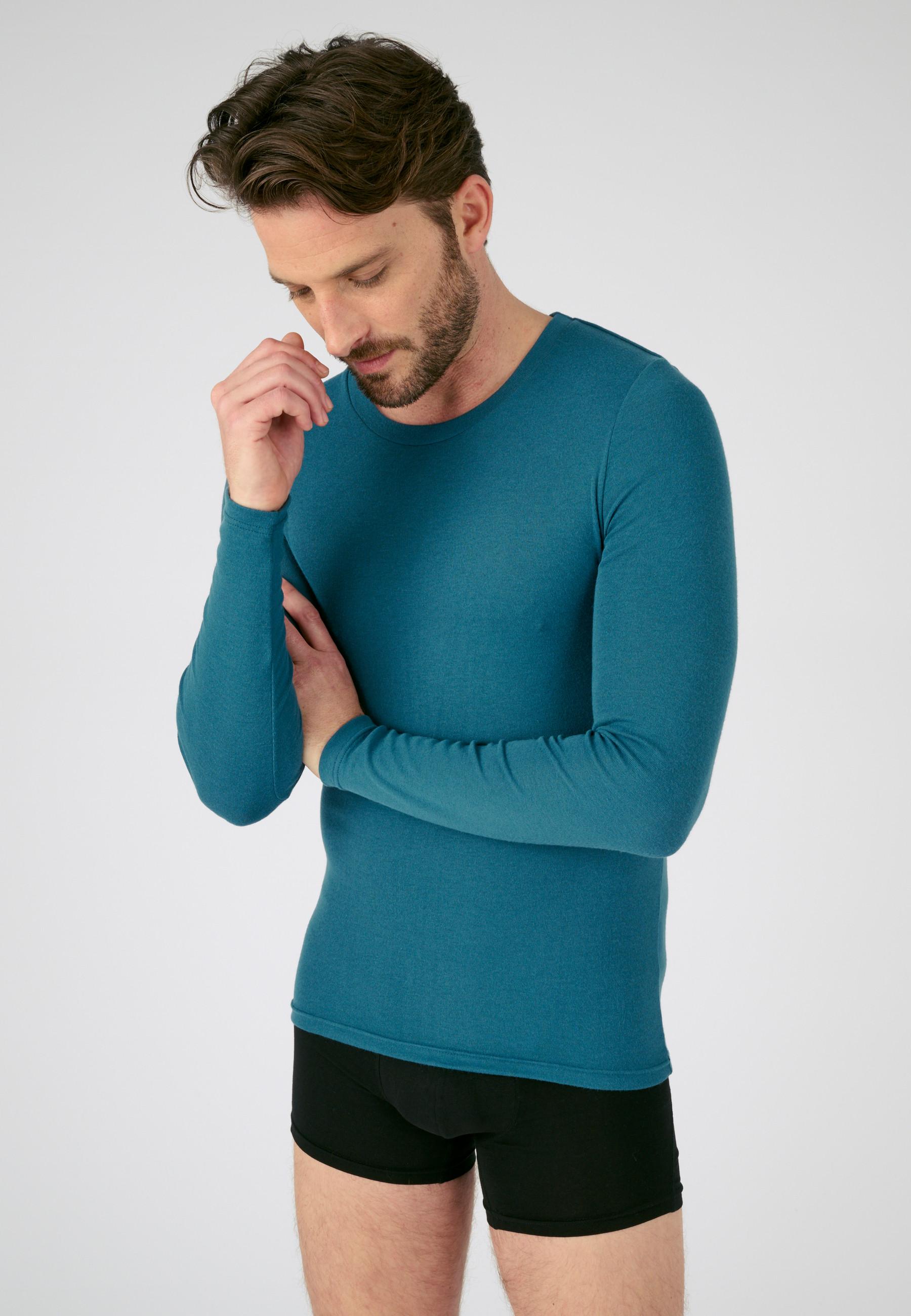 Image of Langärmeliges Shirt Mit Rundhalsausschnitt, Wärmegrad Medium 3. Herren Blau 3XL