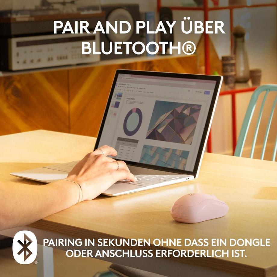 Logitech  Mouse wireless Logitech M240 - rosa 