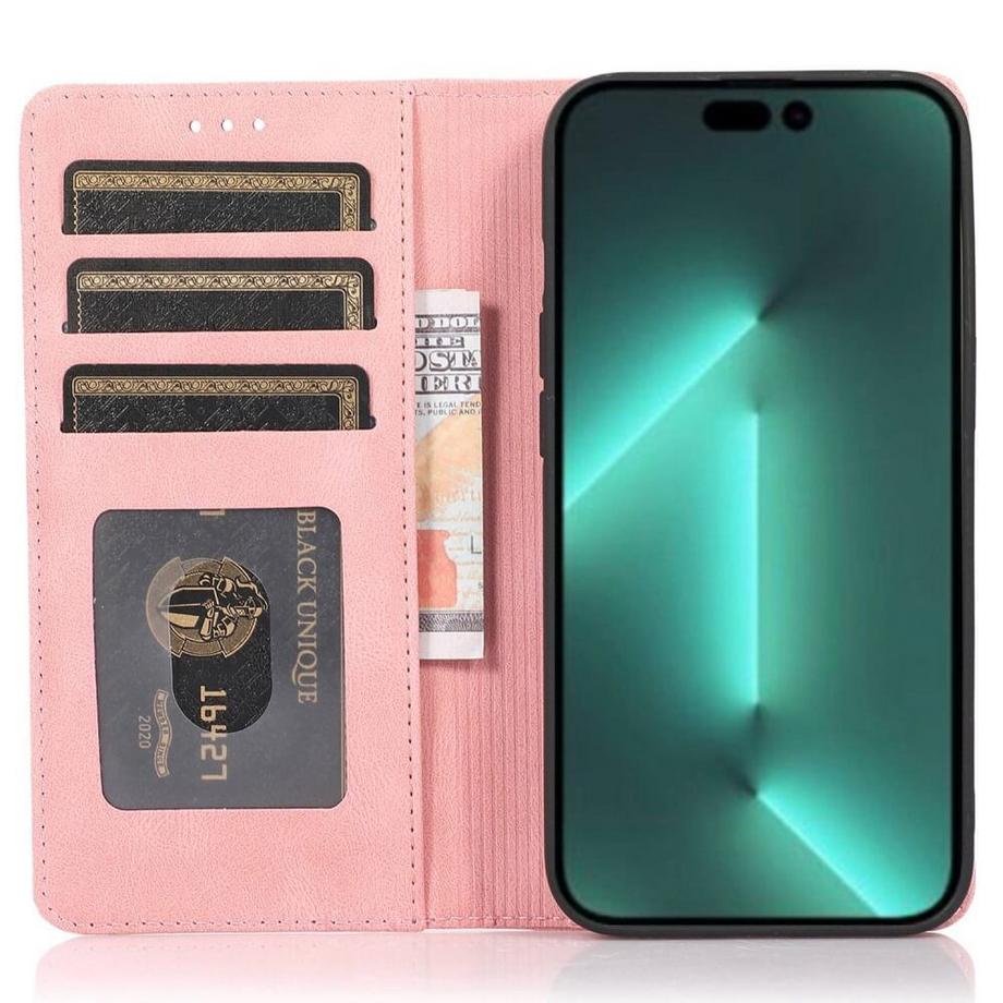 Cover-Discount  iPhone 15 Pro - Vintage éTui Flip Case 