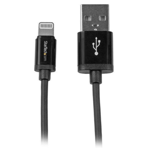 Image of StarTech.com 1m USB auf Lightning Kabel - High Speed Ladekabel für iPhone iPad iPod - Hochgeschwindigkeits- Lightning Kabel - Apple MFi-zertifiziert - Schwarz