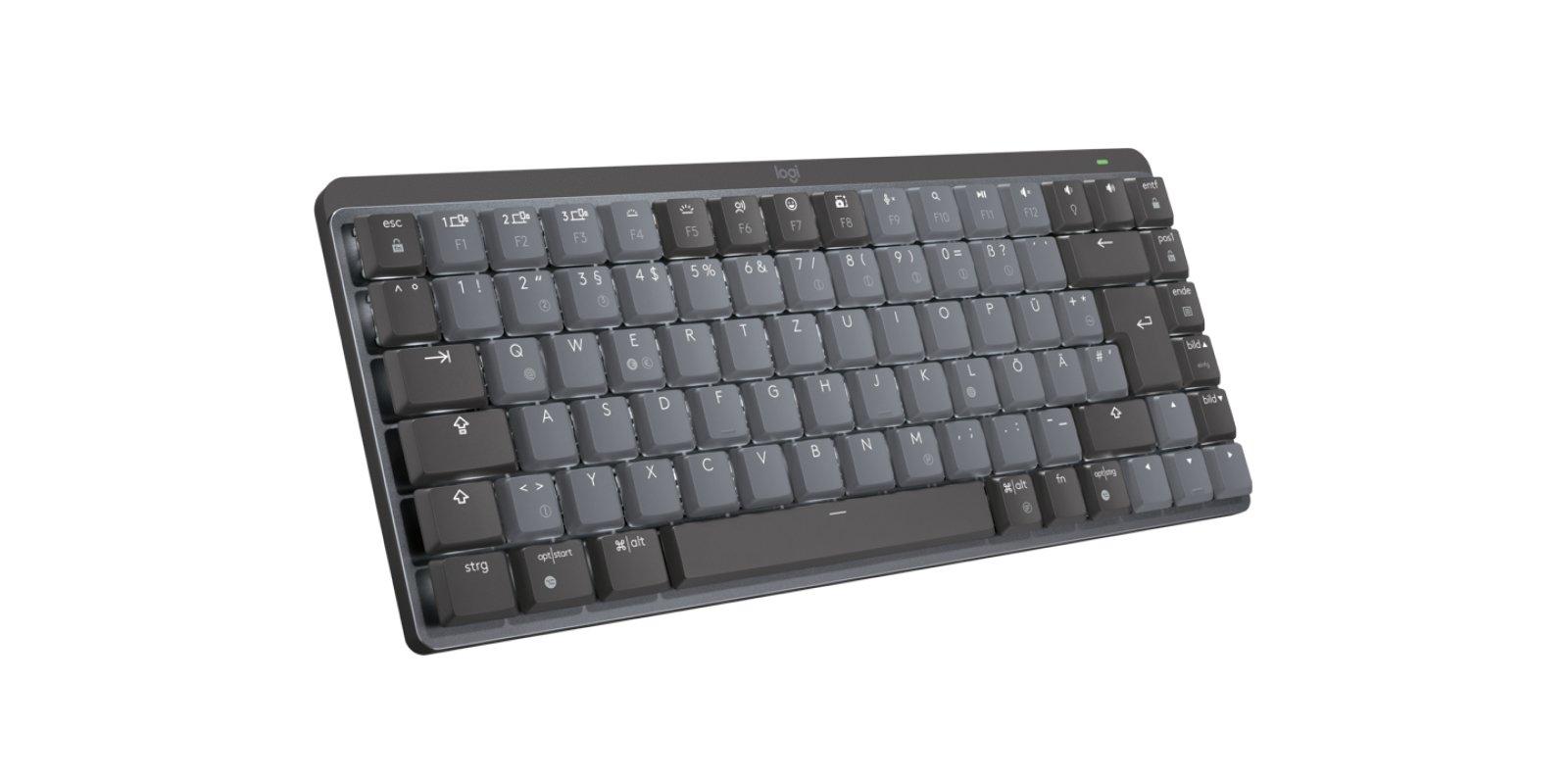 Logitech  MX Mini Mechanical tastiera RF senza fili + Bluetooth QWERTZ Tedesco Grafite, Grigio 