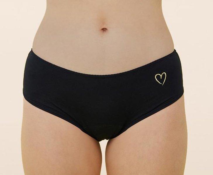 Image of Periodenslip „shorty Tattoo Coeur“ Für Teenager Super Mädchen Schwarz Bedruckt XS