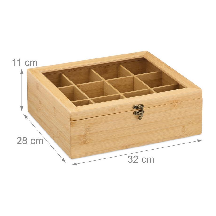 Northix Scatola da tè con 12 scomparti  