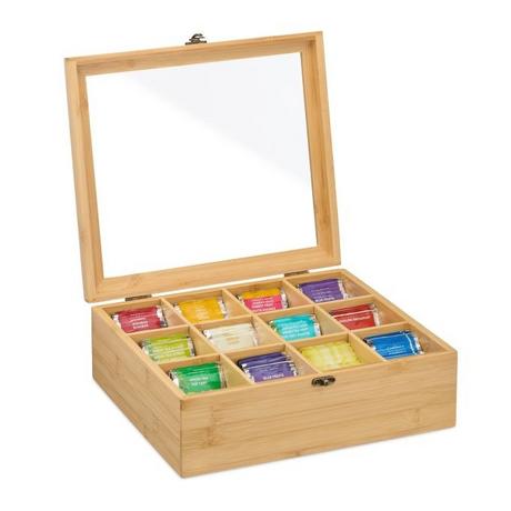 Northix Teebox mit 12 Fächern  