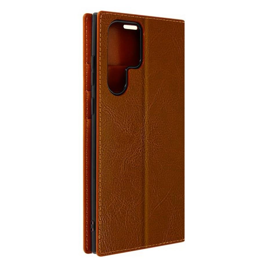 Avizar  Lederhülle Samsung S22 Ultra Braun 