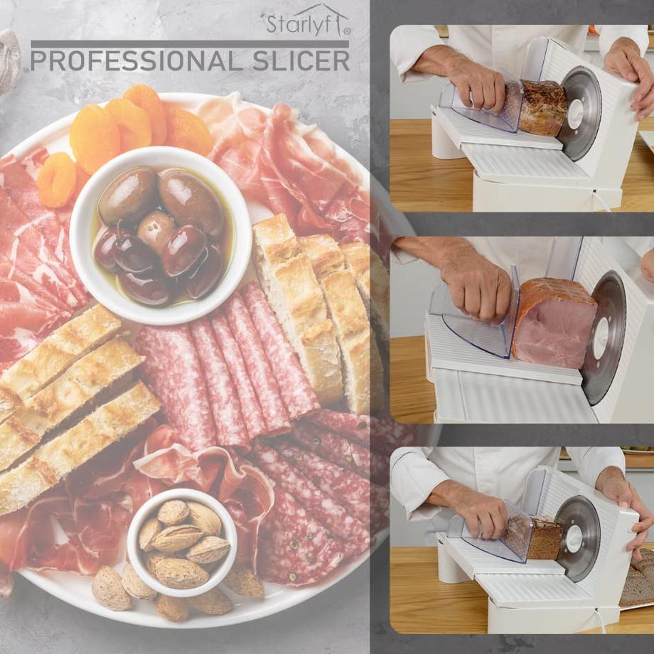 STARLYF Professional Slicer - Affettatrice per pane e salumi  