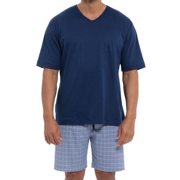 Image of Lounge - Nightwear - Schlafanzug Kurzarm Unisex Blau S