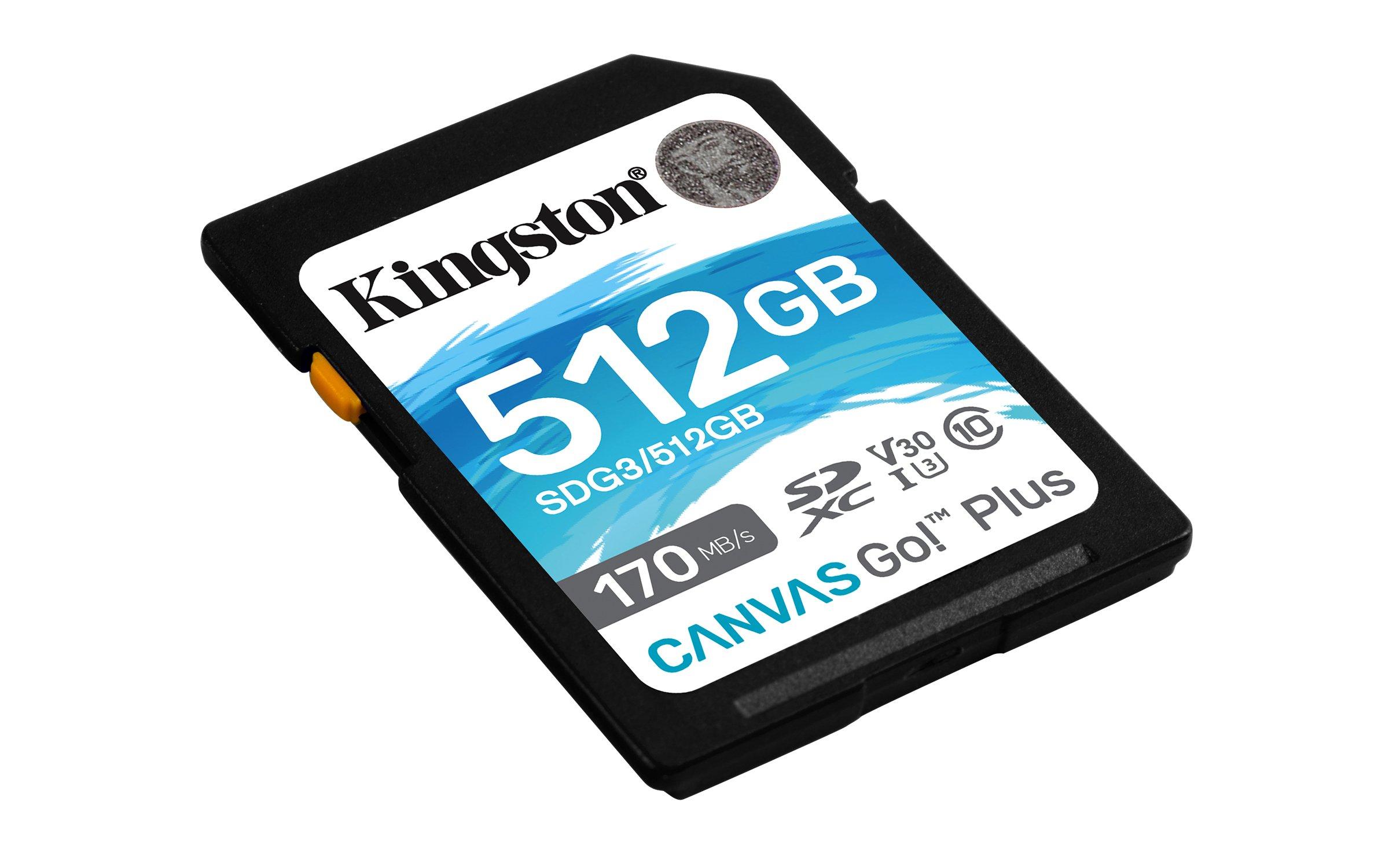 Kingston  Kingston Technology Scheda SDXC Canvas Go Plus 170R C10 UHS-I U3 V30 da 512GB 