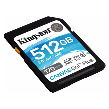 Kingston Technology Scheda SDXC Canvas Go Plus 170R C10 UHS-I U3 V30 da 512GB