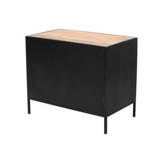 Vente-unique Waschbeckenunterschrank mit 2 Türen - 95 cm - Metall & Mangoholz - Schwarz - ERIDANI  