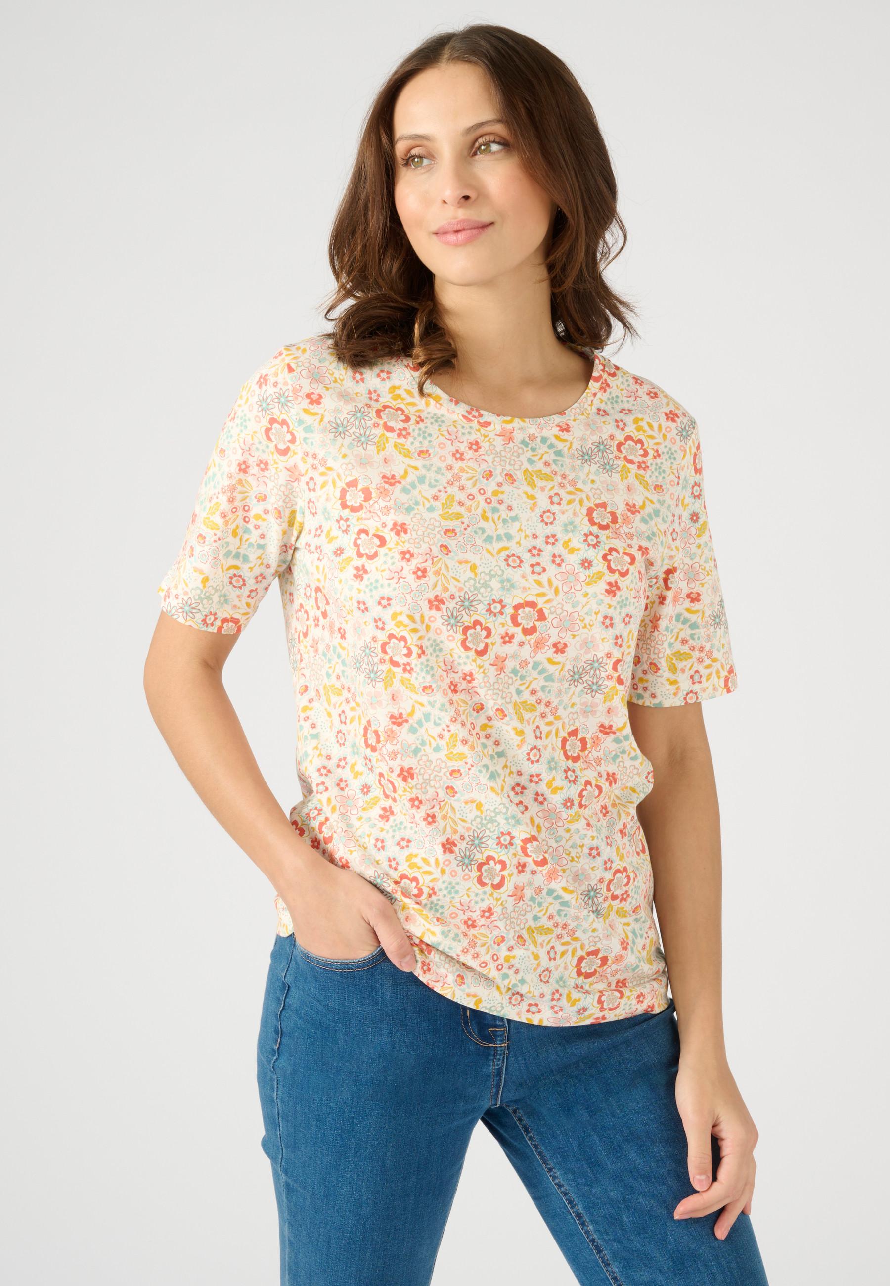 Image of Bedrucktes T-shirt. Damen Braun 38/40