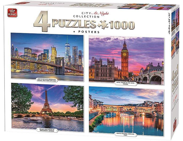 Image of Puzzle City Collection by Night (4x1000)