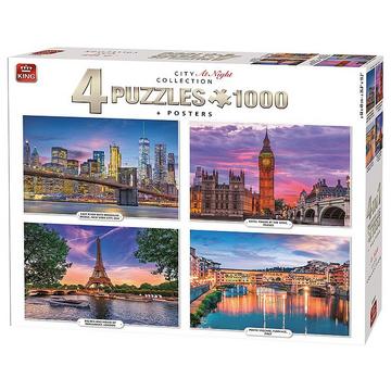 Puzzle City Collection by Night (4x1000)