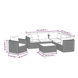 VidaXL Canapé de jardin rotin synthétique  