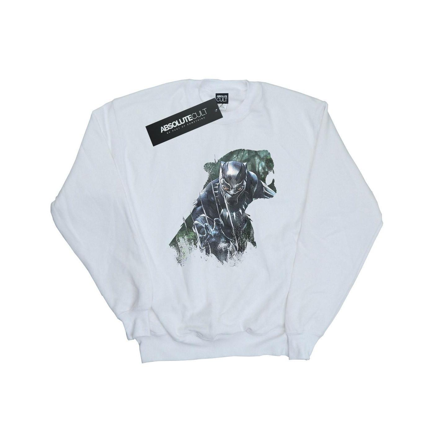 Image of Black Panther Wild Silhouette Sweatshirt Damen Weiss S