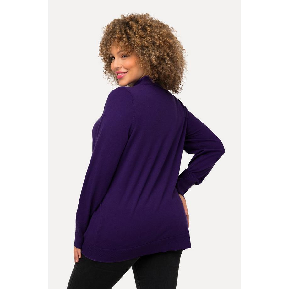 Ulla Popken Pullover Stehkragen Langarm Rippbündchen  