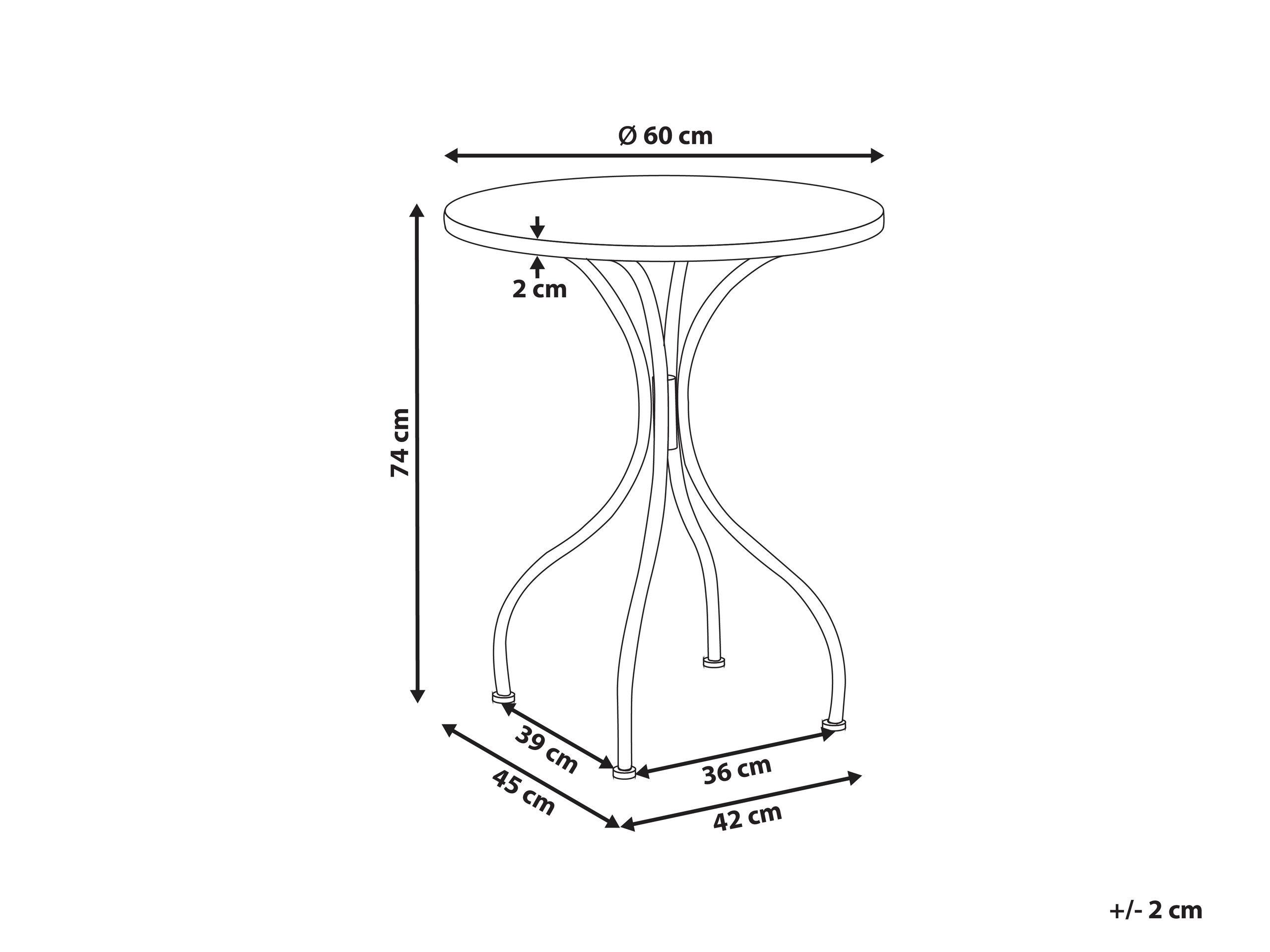 Beliani Table bistrot en Métal Méditerranéen AGGIUS  
