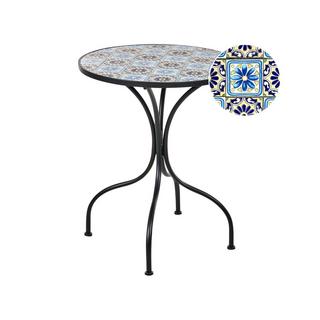 Beliani Table bistrot en Métal Méditerranéen AGGIUS  