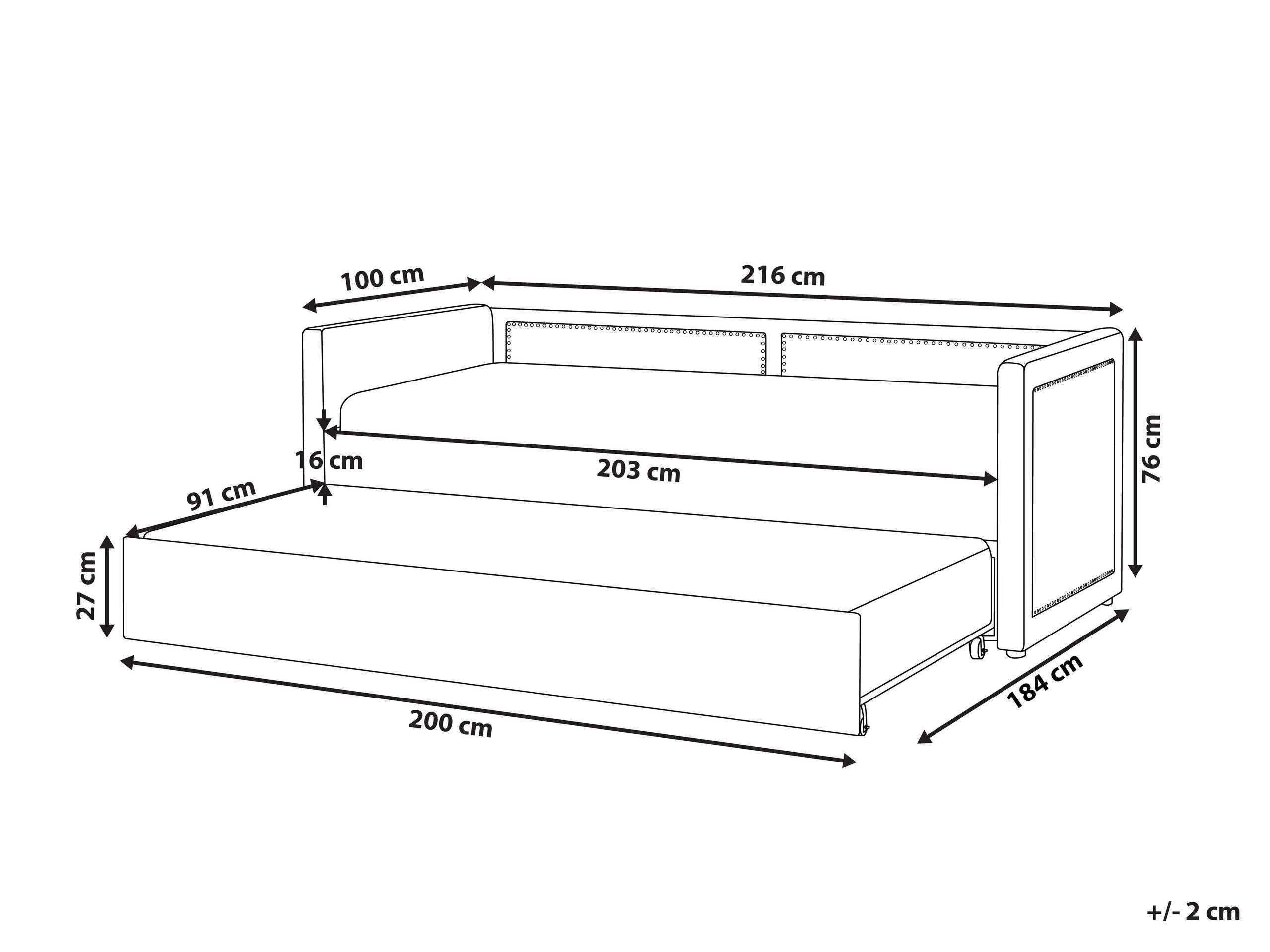 Beliani Bett mit Lattenrost aus Cord Modern MIMIZAN  