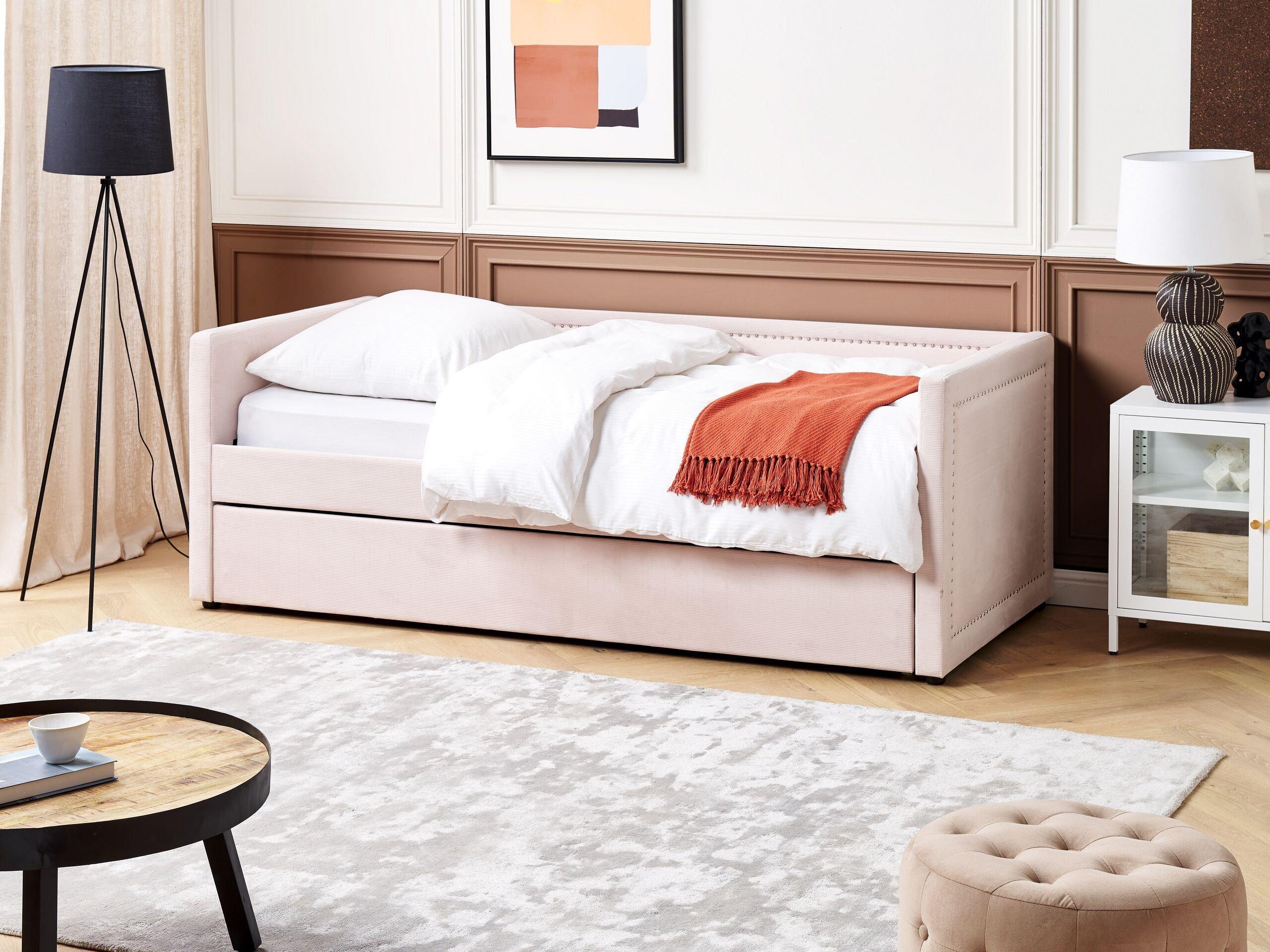 Beliani Bett mit Lattenrost aus Cord Modern MIMIZAN  