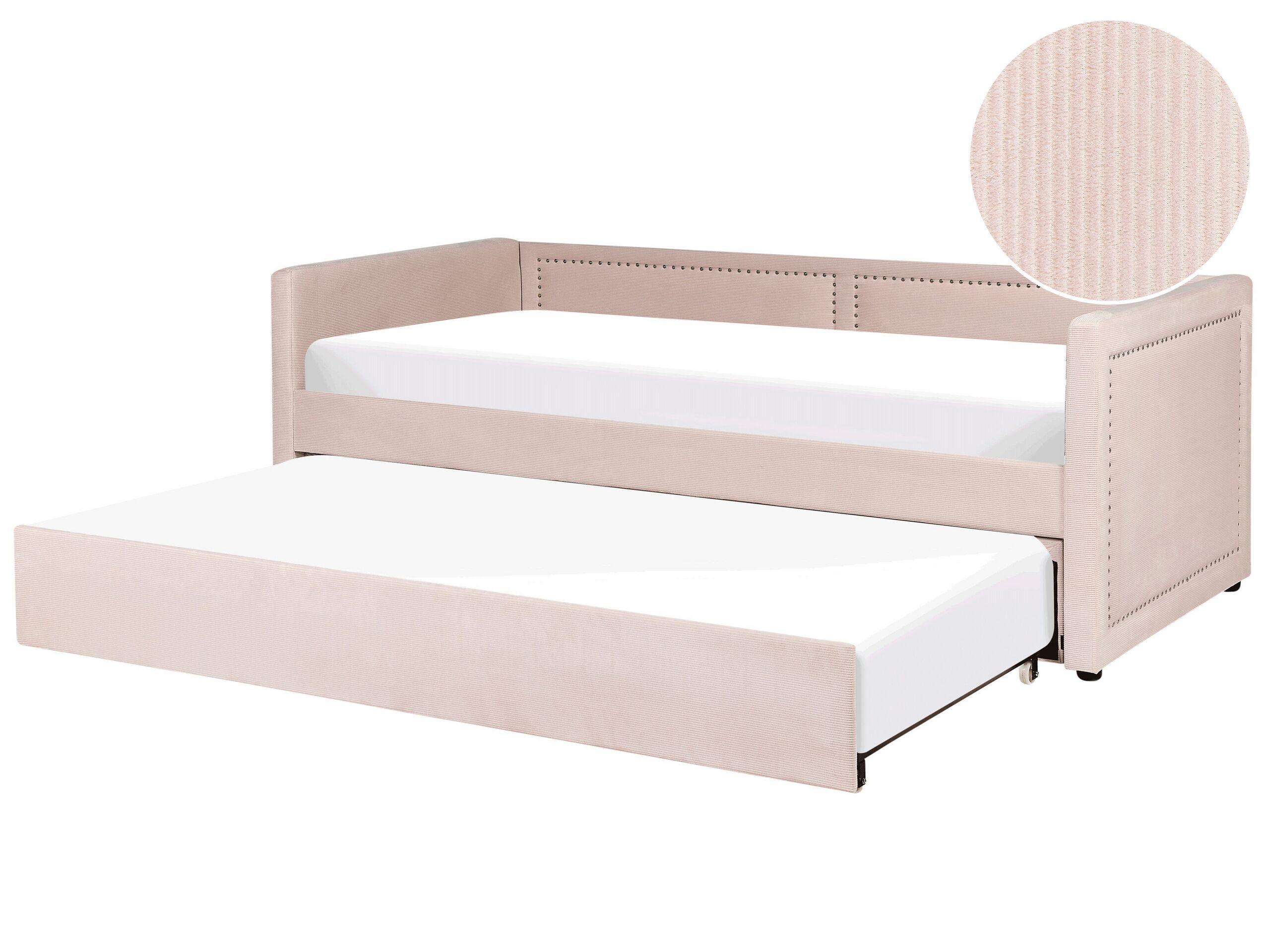 Beliani Bett mit Lattenrost aus Cord Modern MIMIZAN  