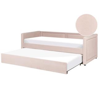 Beliani Bett mit Lattenrost aus Cord Modern MIMIZAN  