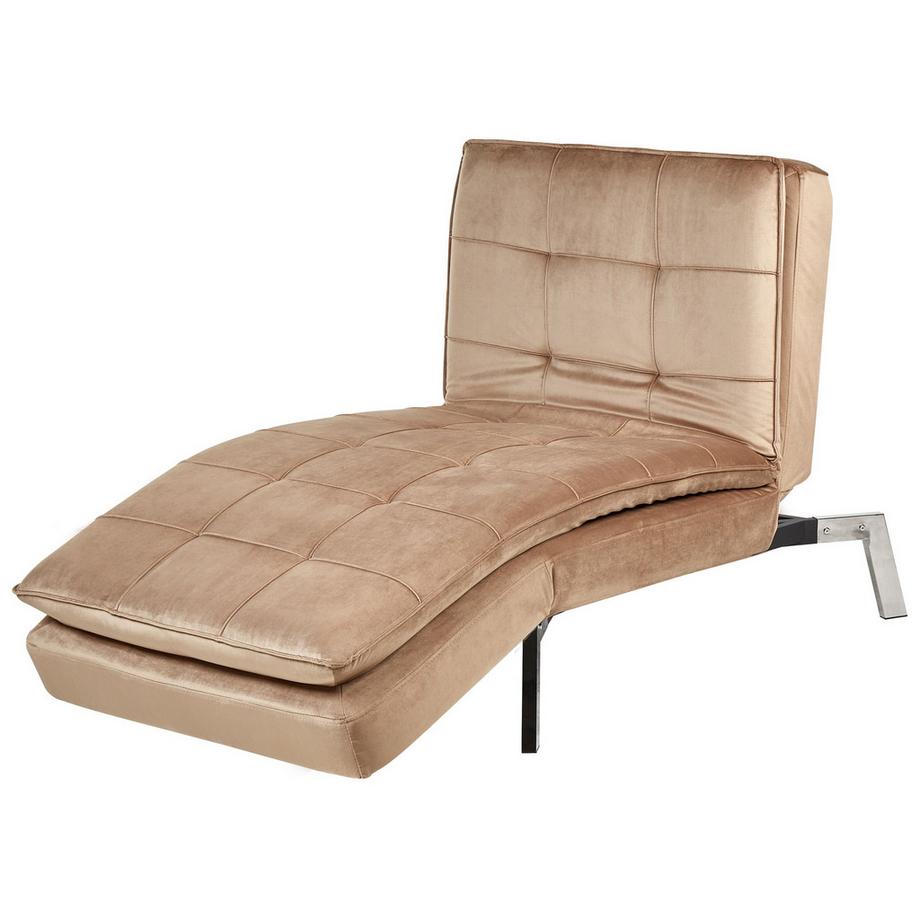 Beliani Chaise longue en Velours Glamour LOIRET  