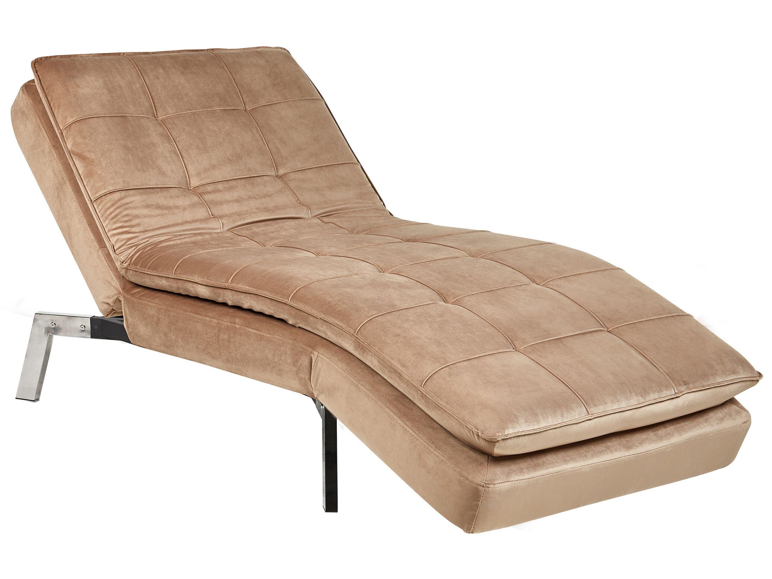 Beliani Chaise longue en Velours Glamour LOIRET  