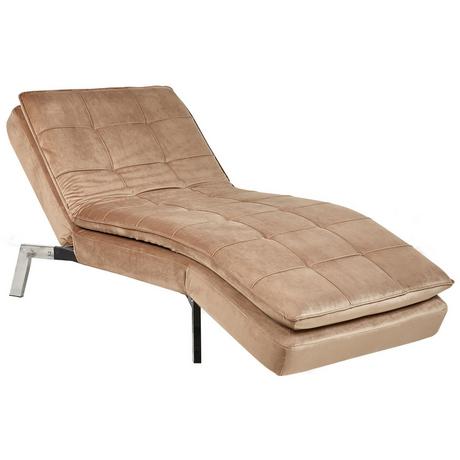 Beliani Chaise longue en Velours Glamour LOIRET  