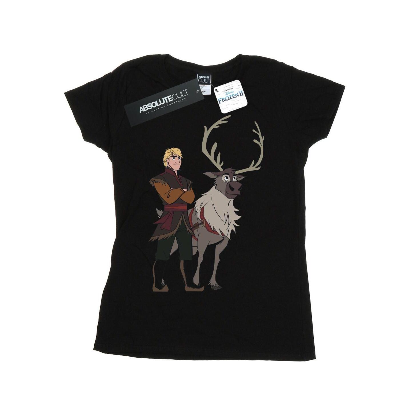 Image of Frozen 2 Sven And Kristoff Tshirt Damen Schwarz S