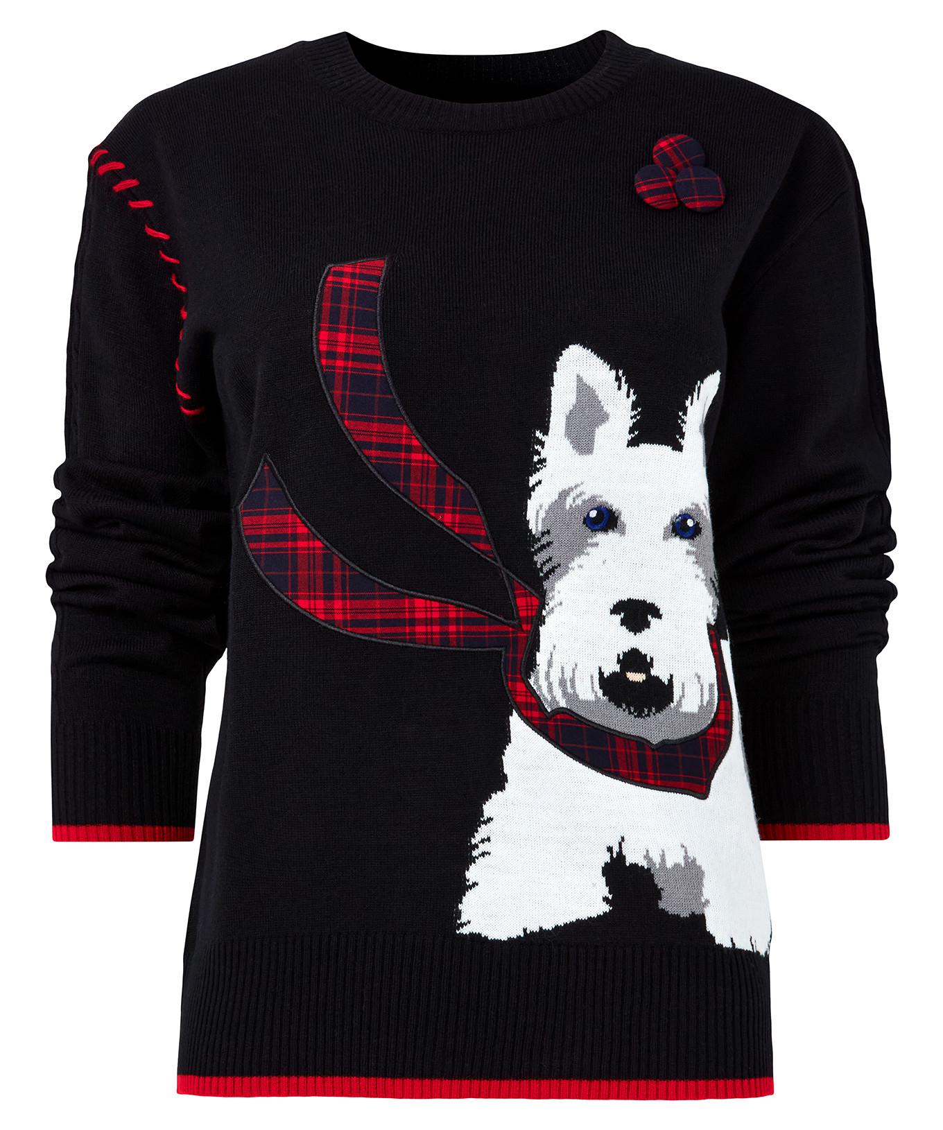 Joe Browns  Tartan Scottie Dog Feinstrick-Pullover 