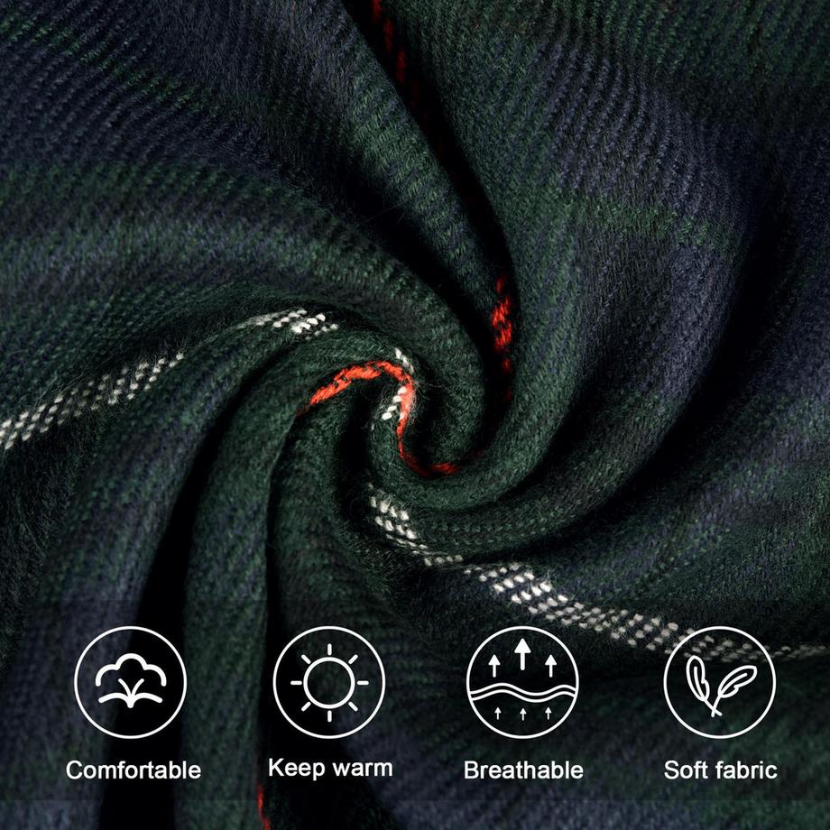 Only-bags.store Karierter Winter Pashmina Schal mit Quasten  