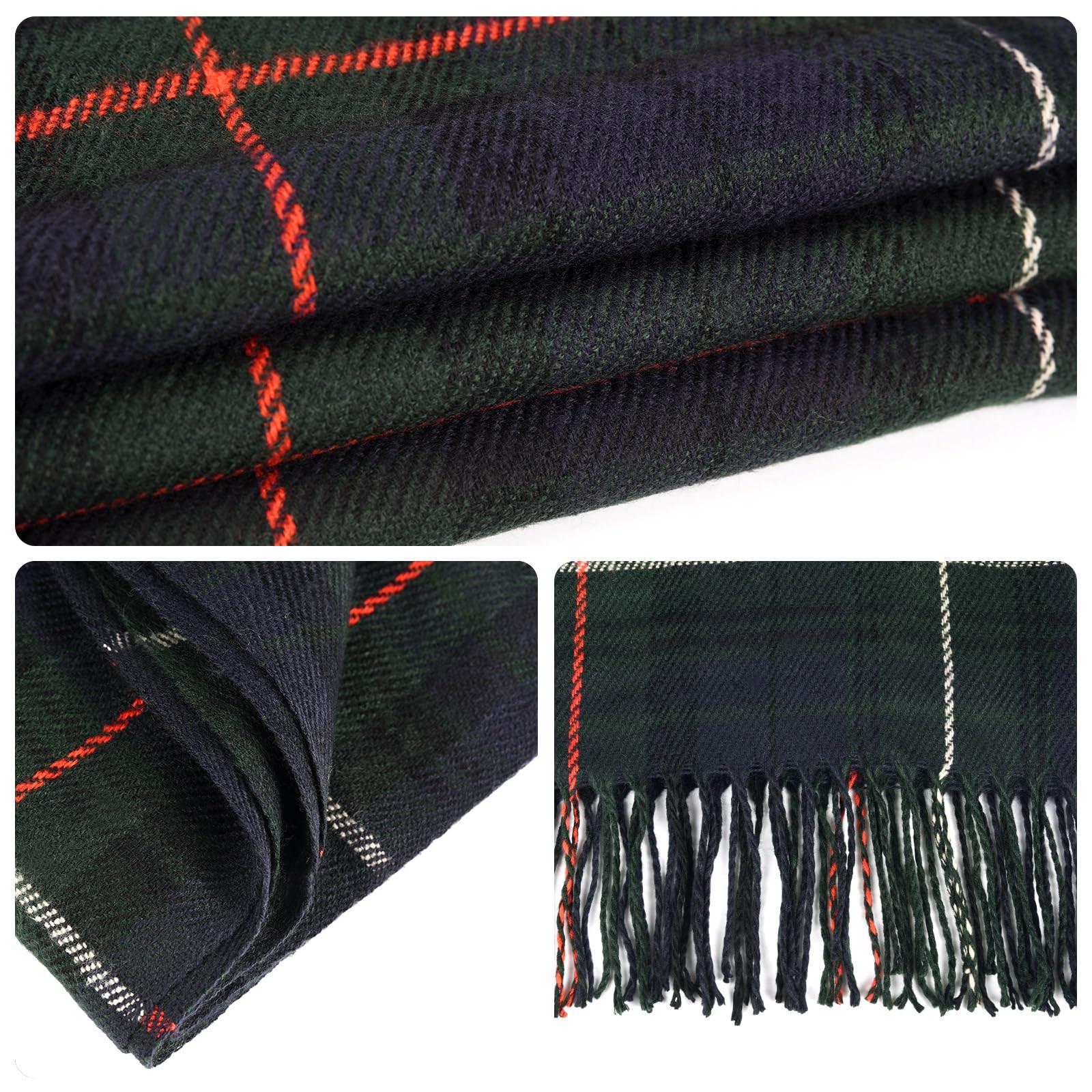 Only-bags.store Karierter Winter Pashmina Schal mit Quasten  