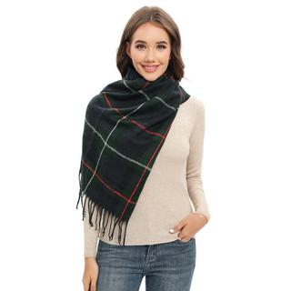 Only-bags.store Karierter Winter Pashmina Schal mit Quasten  