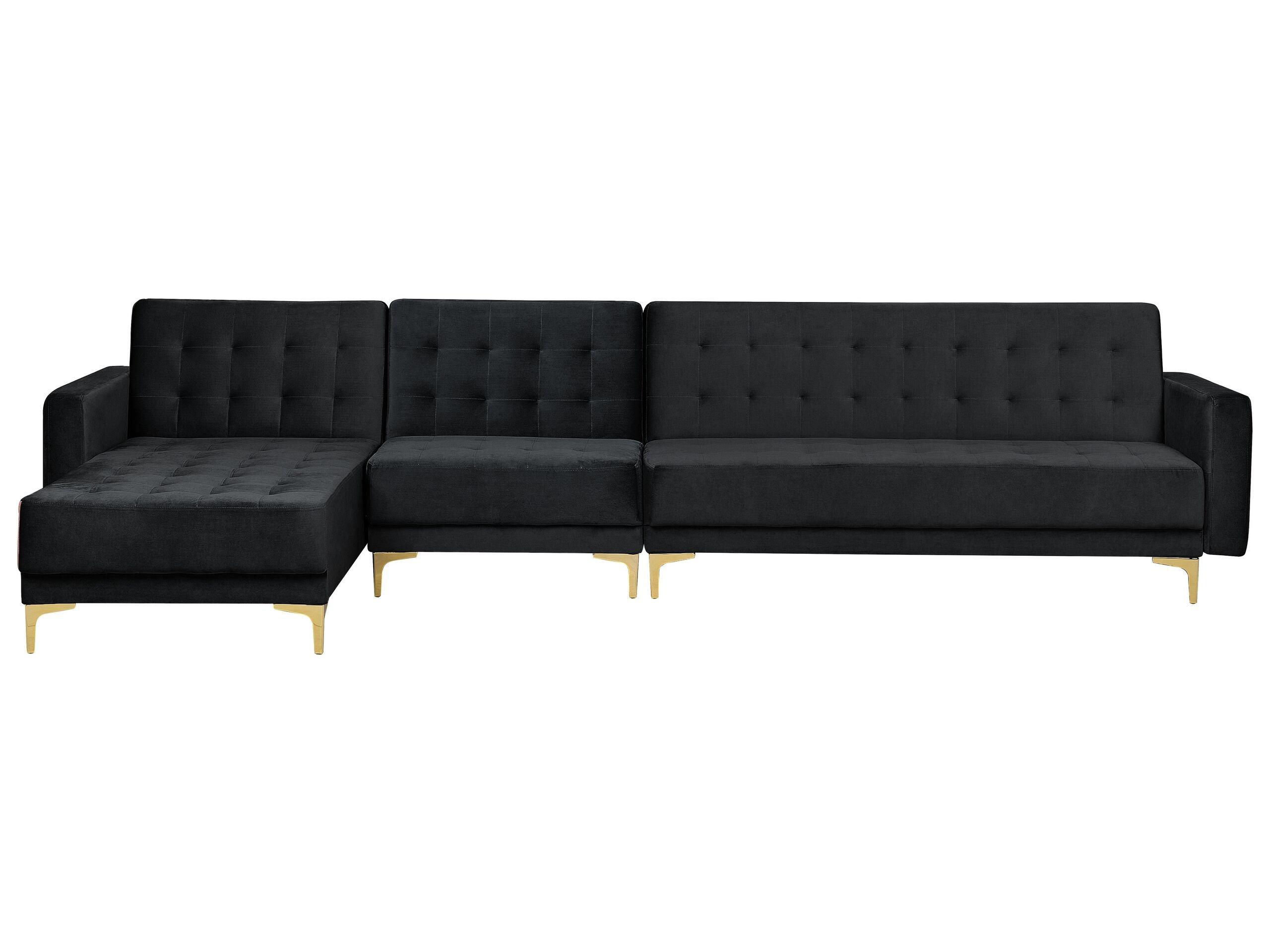 Beliani Ecksofa aus Samtstoff Modern ABERDEEN  