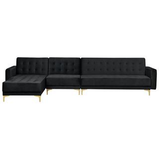 Beliani Ecksofa aus Samtstoff Modern ABERDEEN  