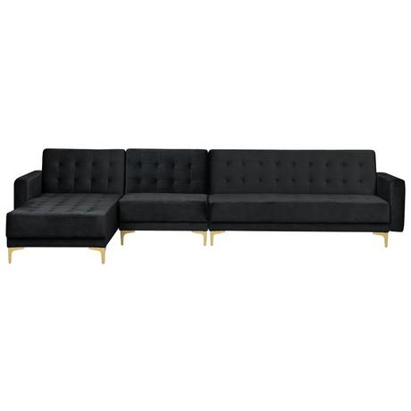 Beliani Ecksofa aus Samtstoff Modern ABERDEEN  