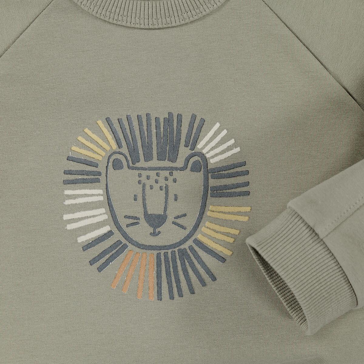 La Redoute Collections  Sweatshirt mit Rundhals und Löwenkopf 