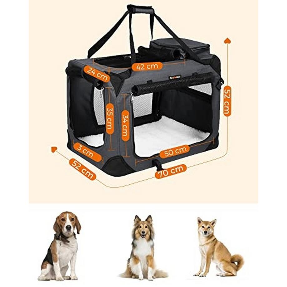 Pricenet  Faltbare Transportbox für Haustiere mit Netzfenstern und Metallrahmen 