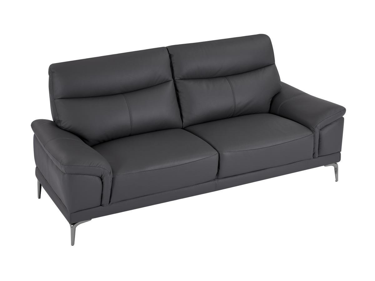 Vente-unique Sofa 3-Sitzer - Leder - Anthrazit - ATESSO  