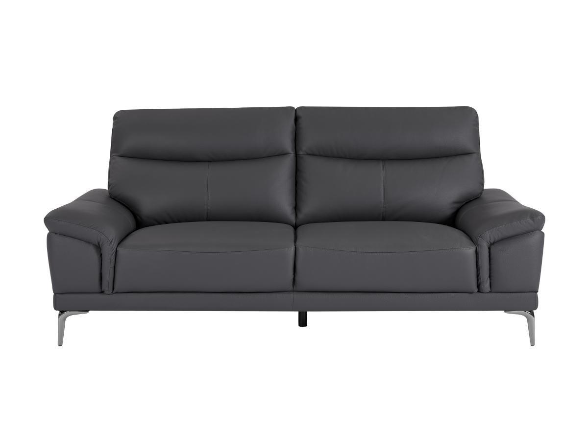 Vente-unique Sofa 3-Sitzer - Leder - Anthrazit - ATESSO  