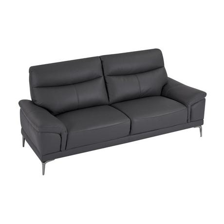 Vente-unique Sofa 3-Sitzer - Leder - Anthrazit - ATESSO  