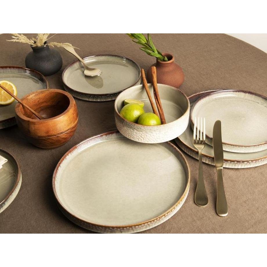 Sia  Teller-Set - 6-teilig - B. 22 cm - Steingut - Hellgrün - MIA 