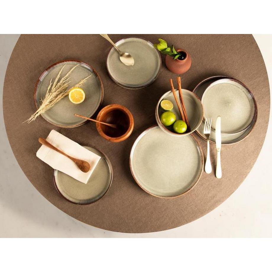 Sia  Teller-Set - 6-teilig - B. 22 cm - Steingut - Hellgrün - MIA 