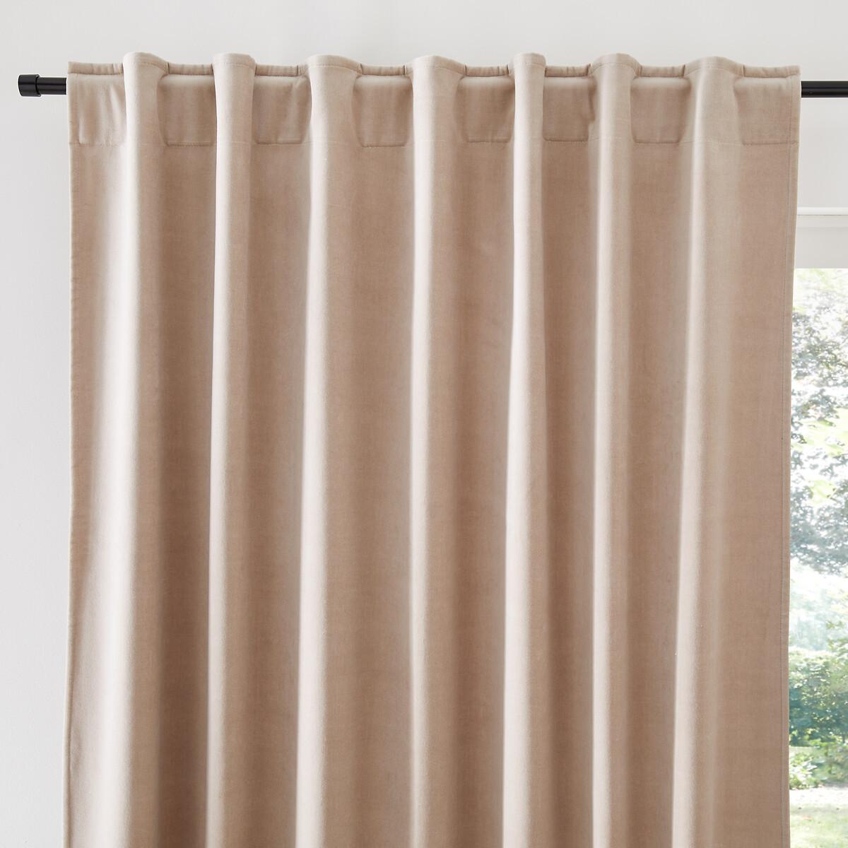 Image of Thermovorhang Velvet Aus Samt Unisex Beige 135x350CM
