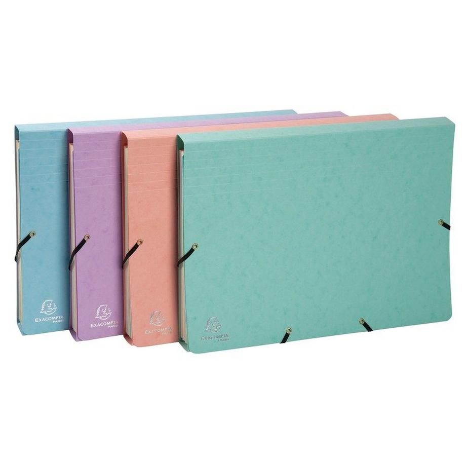 Exacompta Cartella a soffietti espandibili Aquarel, chiusura con elastici angolari, 12 scomparti - 34x24,5cm  