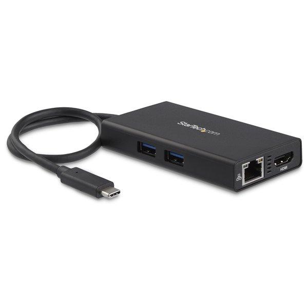 STARTECH.COM  Adaptateur Multiport USB-C - Mini Station d'Accueil USB-C avec 4K HDMI - 60W Power Delivery Pass-Through, GbE, 2x USB-A 3.0 Hub - Mini Dock USB Type-C pour Ordinateur Portable 